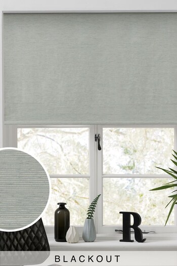 Silver Grey Ready Made Textured Rib Blackout Blind (178422) | £26 - £50