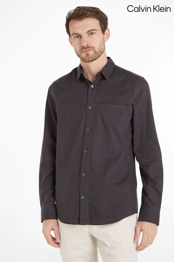 Calvin Camicia Klein Black Flannel Solid Shirt (178983) | £90