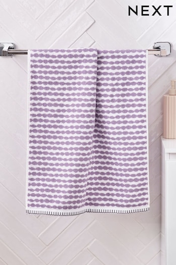 Lilac Purple Stripe Towel (179102) | £8