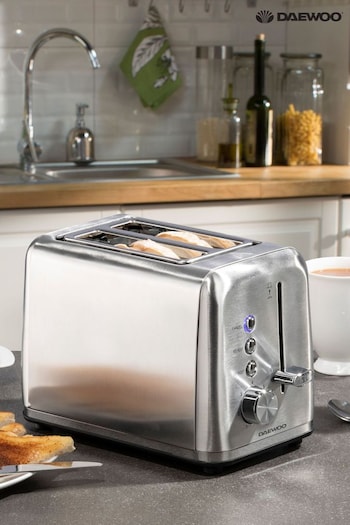 Daewoo Silver Kensington 2 Slice Stainless Steel Toaster (179667) | £30