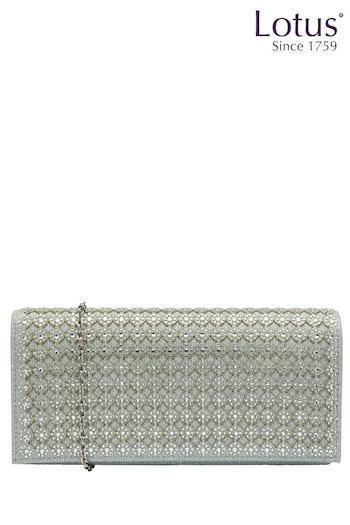 Lotus Silver Clutch Bag with Chain (179669) | £55