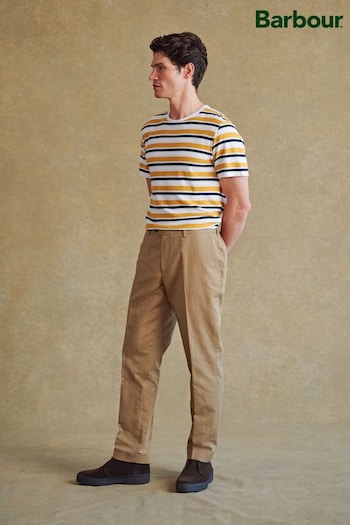 Barbour® Tan Brown Cotton Linen Suit Trousers (179983) | £149