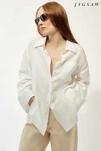 Jigsaw Linen Relaxed White Shirt (180554) | £99