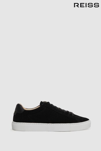 Reiss Black Finley Suede Suede Trainers (180617) | £128