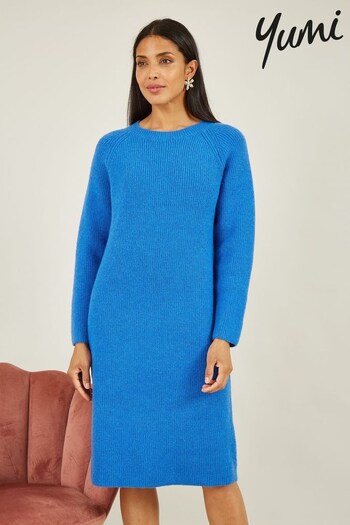 Yumi Blue Knitted Midi Dress (181107) | £50