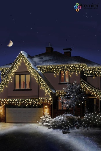 Premier Decorations Ltd White LED Snowing Icicles With Timer (181457) | £72