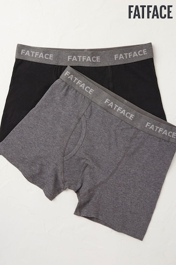 FatFace Black Plain Boxers 2 Pack (181657) | £22