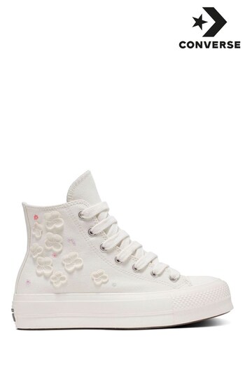 Converse Purcell Neutral Floral Detail Platform Lift Trainers (181729) | £85