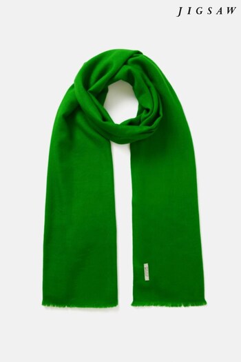 Jigsaw Green Wool Silk Pashmina (181779) | £60
