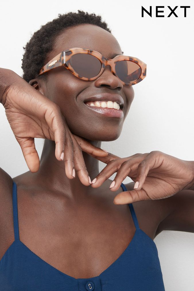 Round cat eye top sunglasses