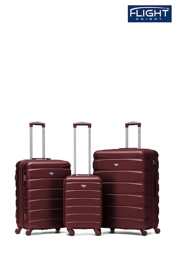 Flight Knight Black Set of 3 Hardcase Large Check in Suitcases and Cabin Case (182029) | £150
