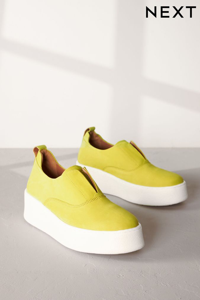 Bright green top trainers womens