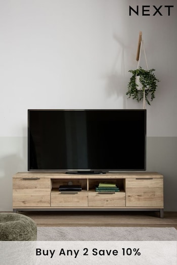 Light Bronx Oak Effect Up to 80 inch Ladder TV Unit, Up to 46" (182675) | £475