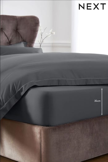 Grey Collection Luxe 600 Thread Count 100% Cotton Sateen Deep Fitted Sheet (182716) | £28 - £45