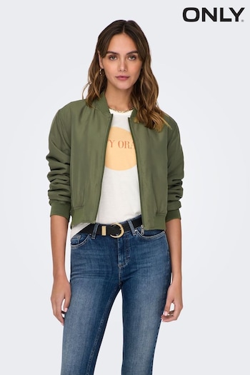 ONLY Green Zip Up Bomber Jacket (182758) | £35