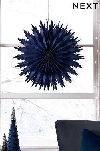 Navy Hanging Paper Christmas Decoration (182793) | £10
