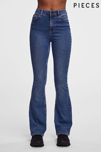 PIECES Blue High Waisted Flare Leg Jeans (182833) | £35