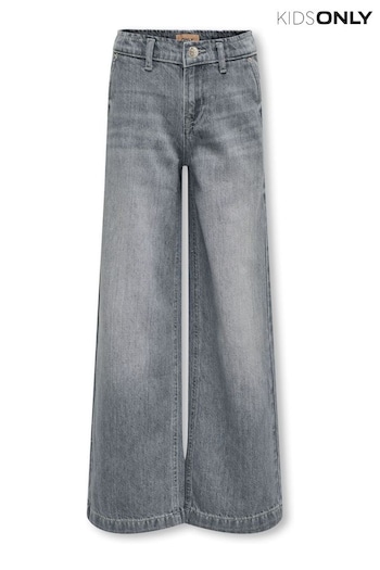 ONLY KIDS Grey Wide Leg Adjustable Waist Jeans abstract (182965) | £22