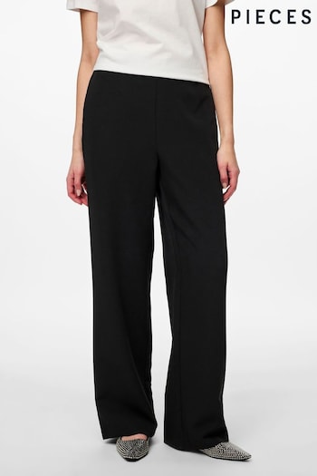 PIECES Black High Waisted Wide Leg Trousers (182967) | £35