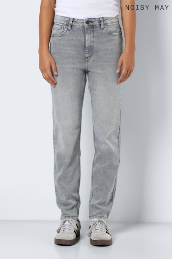 NOISY MAY Grey High Waisted Mom Organic Jeans (183000) | £38