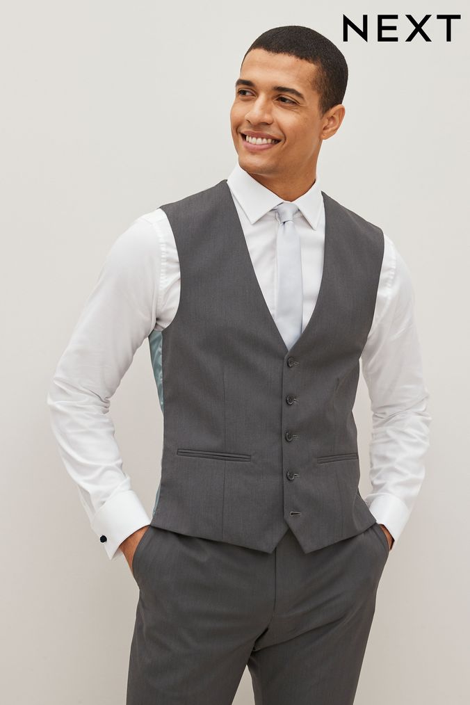 Light Grey Waistcoat in Pure S120s Wool  SUITSUPPLY India