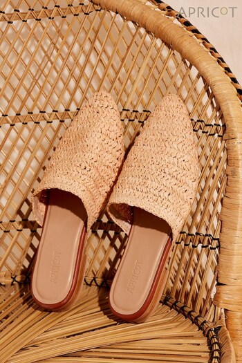 Apricot Neutral Hand Woven Straw Sandals (183136) | £37