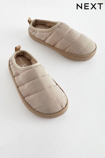 Neutral Thinsulate™ Lined Quilted Mule Slippers (183161) | £14 - £17