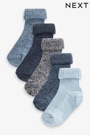 Blue Roll Top Socks 5 Pack (183188) | £9 - £11