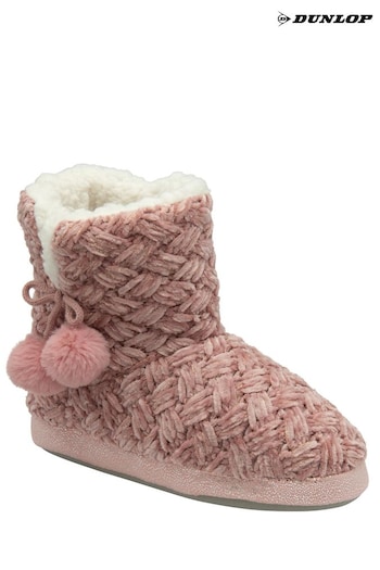 Dunlop Pink Ladies Knitted Bootee Slippers (183637) | £22