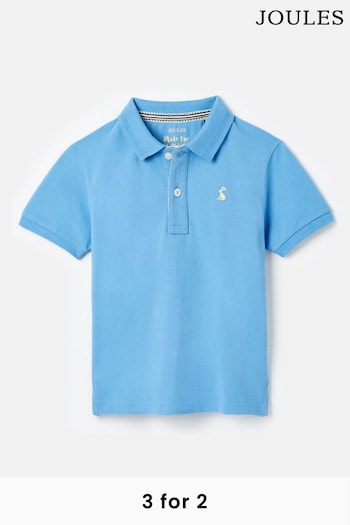 Joules Woody Blue Pique Cotton Polo Shirt (183720) | £14.95 - £16.95