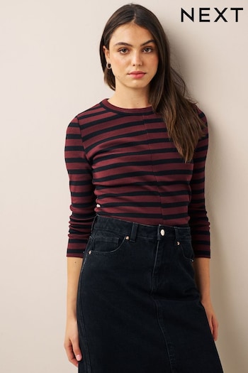 Berry Slim Fit Striped Long Sleeve Top (183724) | £26