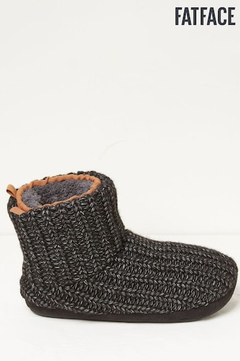 FatFace Black Laurence Knit Slipper Boots (183729) | £35