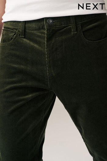 Dark Green Straight Fit Cord Jean Style Trousers (183777) | £28