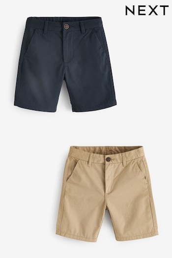 Navy/Stone Chino floral Shorts 2 Pack (3-16yrs) (183855) | £15 - £25