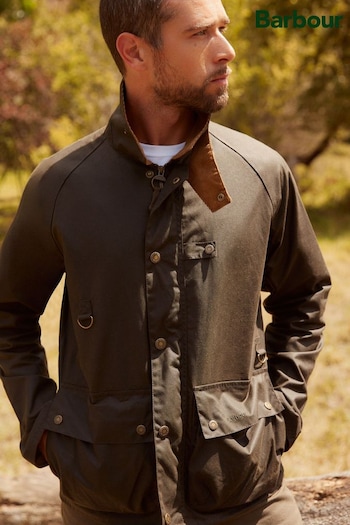 Barbour® Olive Green Utility Spey Waxed Jacket (184159) | £169