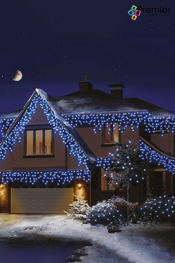 Premier Decorations Ltd White 720 LED Snowing Icicles Christmas Lights with Timer 17.8M (184268) | £63