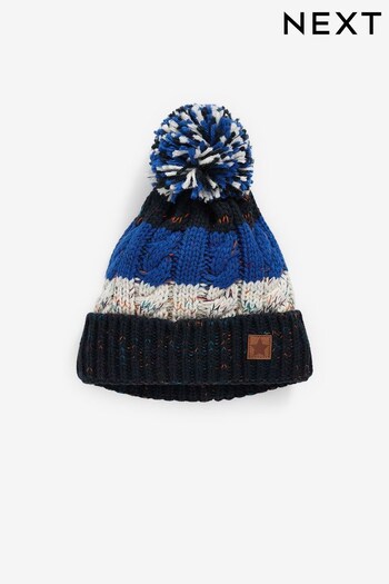 Blue Stripe Pom Hat (3mths-16yrs) (184351) | £7 - £11