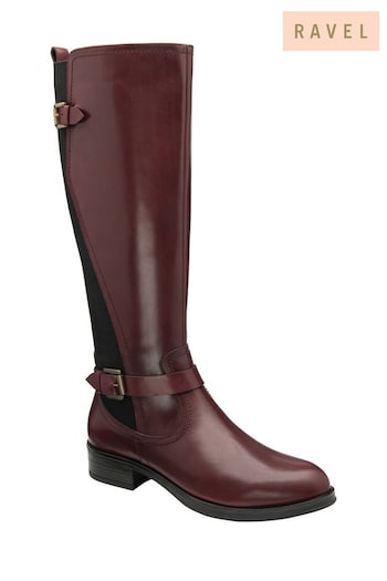 Ravel Red Leather Knee High Boots (184479) | £140