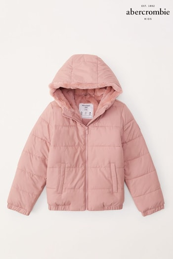 Abercrombie & Fitch Pink Puffer Coat (184624) | £69