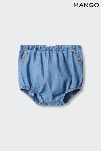 Mango Blue Cotton Blend Coastal Shorts (184646) | £15