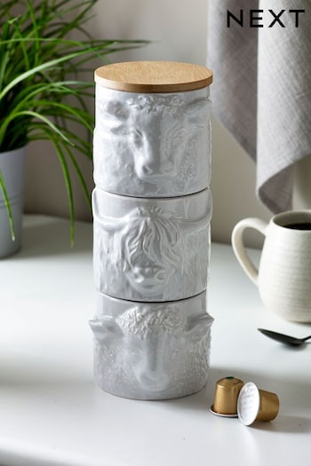 Grey Hamish Stacking Jars Set of 3 (184677) | £30