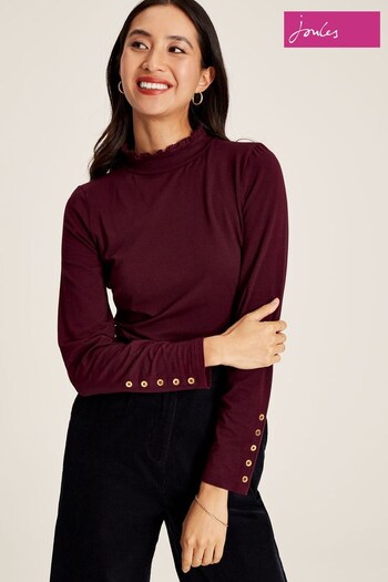 Joules Amy Burgundy Red Roll Neck Top (184815) | £29.95