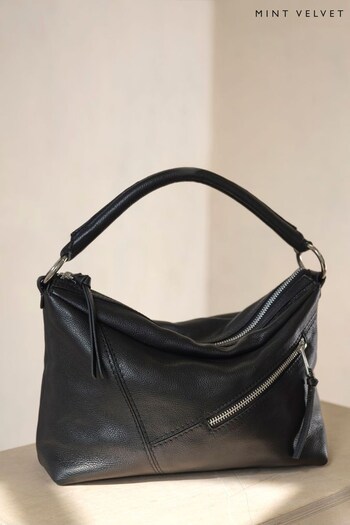 Mint Velvet Black Harri Leather Bag (184941) | £139