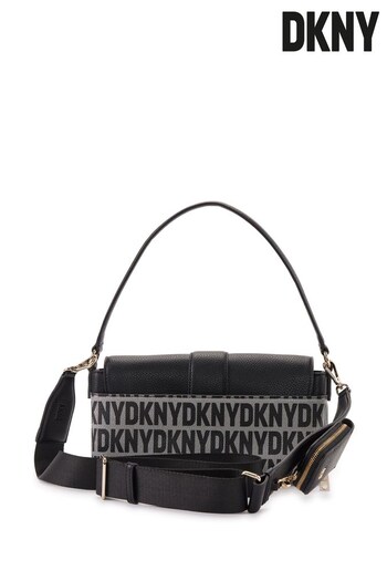 DKNY Black Chriselle Flap Logo Cross-Body Bag (185098) | £202