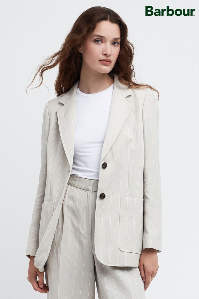 Barbour tailored jacket best sale womens white