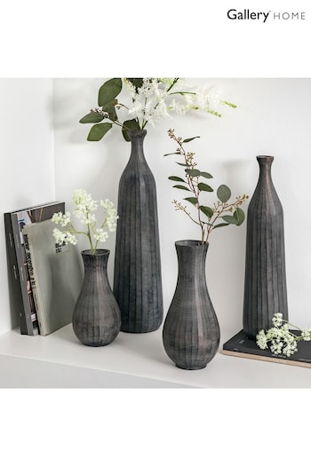 Gallery Home Grey Oakdale Fluted Small Vase (185217) | £26