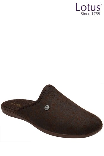 Lotus Brown Flat Mule Slippers (185396) | £45