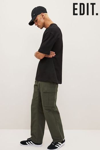 Khaki Green EDIT Parachute Cargo Trousers (186172) | £36