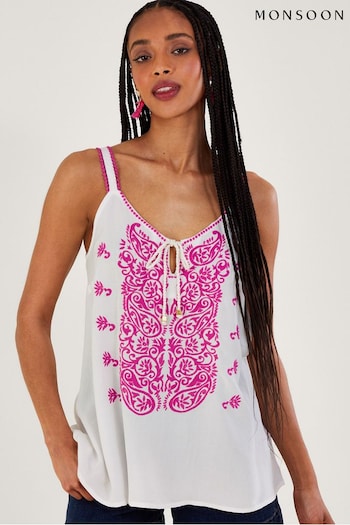 Monsoon Pink Embroidered Cami Top (186265) | £45