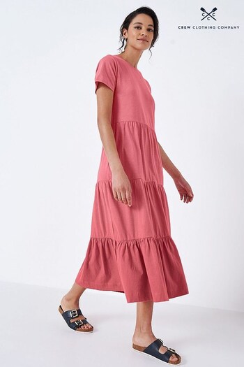 Crew Clothing Company Pink Cotton  A-Line Dress (186379) | £69